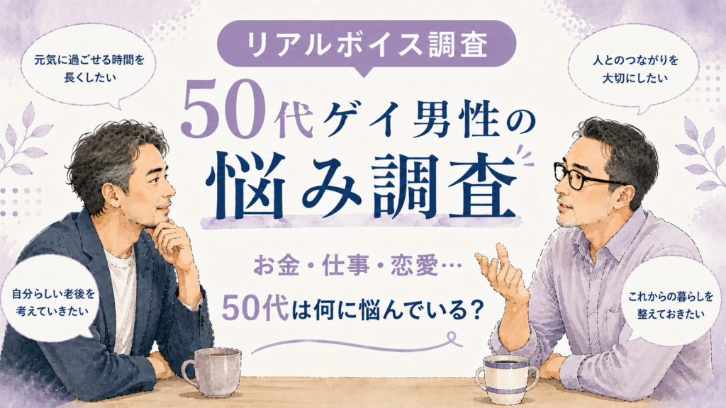 【アンケート調査_2026年】50代のゲイ男性は、何に悩むんだろう？