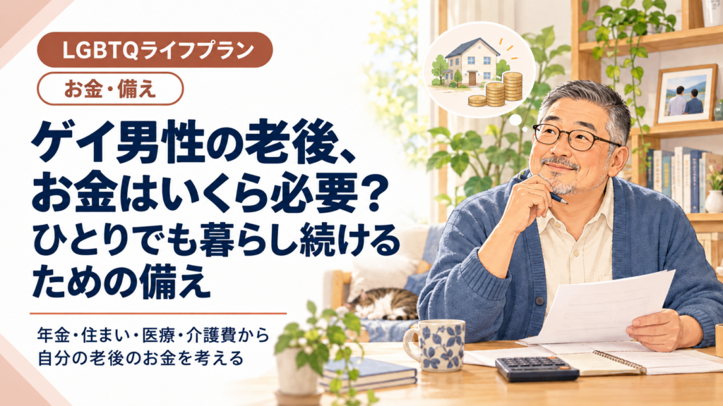 ゲイ男性の老後、お金はいくら必要？ひとりでも暮らし続けるための備え