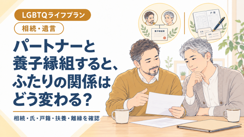 パートナーと養子縁組すると、ふたりの関係はどう変わる？