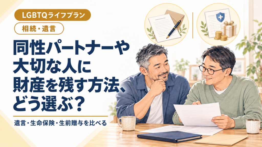 同性パートナーや大切な人に財産を残す方法、どう選ぶ？