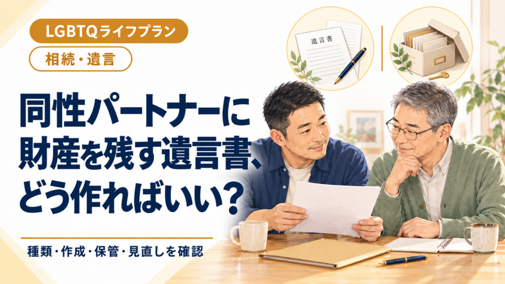 同性パートナーに財産を残す遺言書、どう作ればいい？