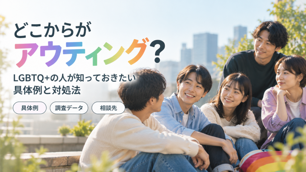 どこからがアウティング？LGBTQ+当事者が知っておきたい具体例・対処法・相談先